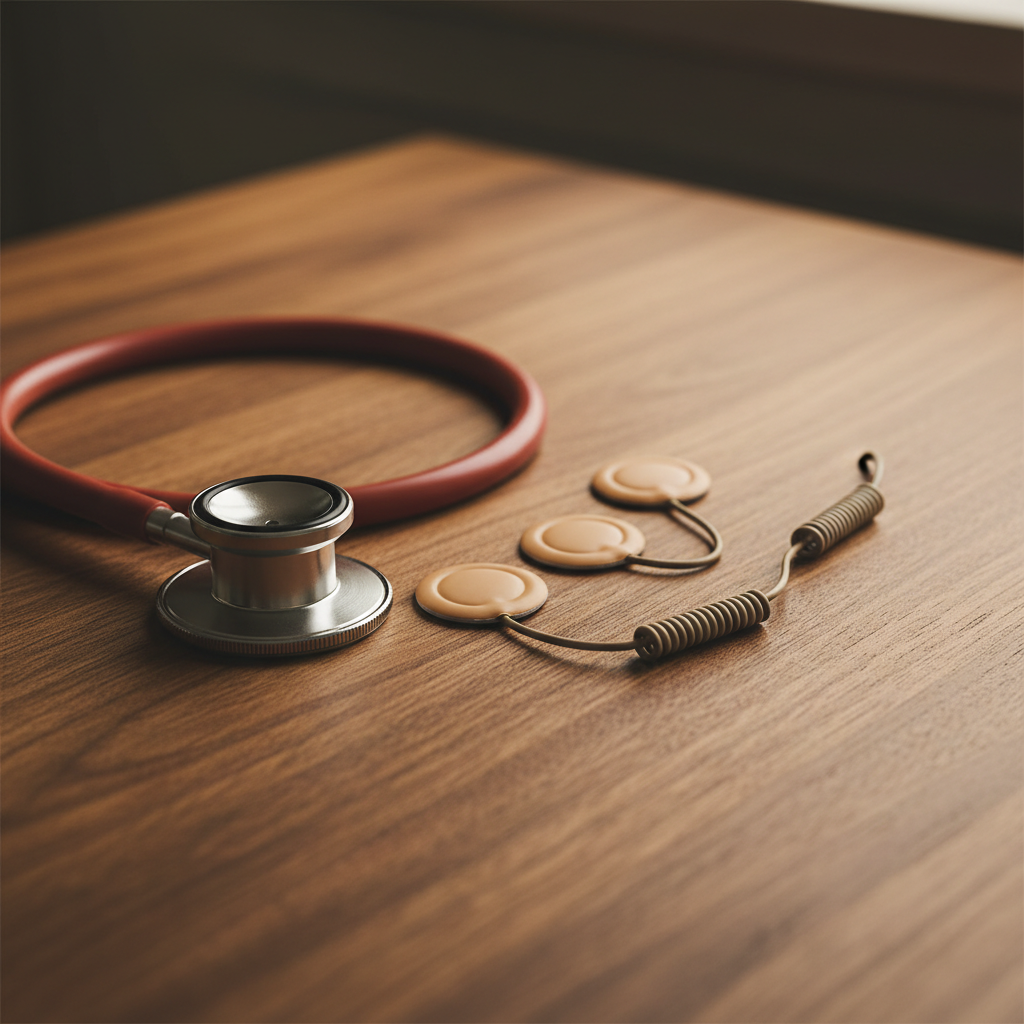 Stetoskop som symbol för klinikens undersökningar av hjärta, kärl och lungor